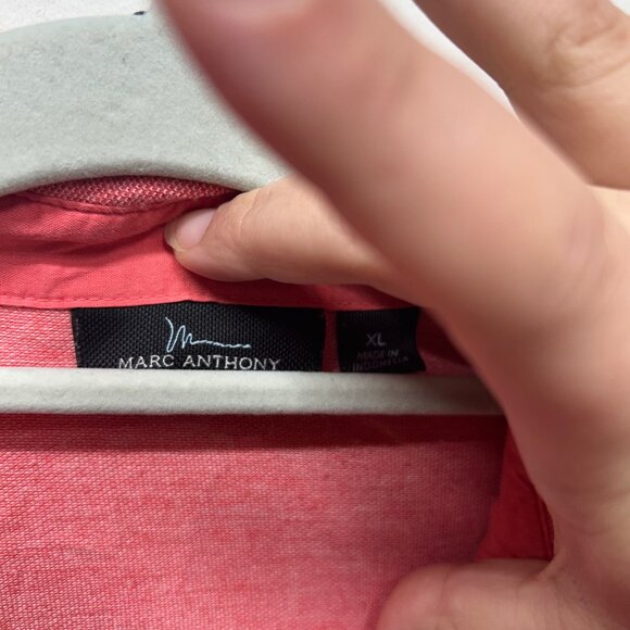 Marc Anthony XL Red pink Polo Shirt Short Sleeve Cotton/Polyester Blend - Picture 2 of 6